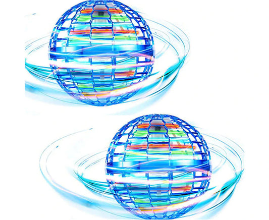 "Dynamic RGB Light Magic Flying Toy Ball - 2 Packs, Drop Resistant, Fun for All Ages - Blue"