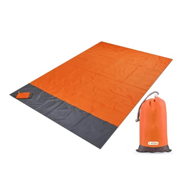 2X2.1M Waterproof Beach Blanket Portable Pocket Picnic Mat Outdoor Camping Mattress Sandproof Grounding Mat Beach Sleeping Pad