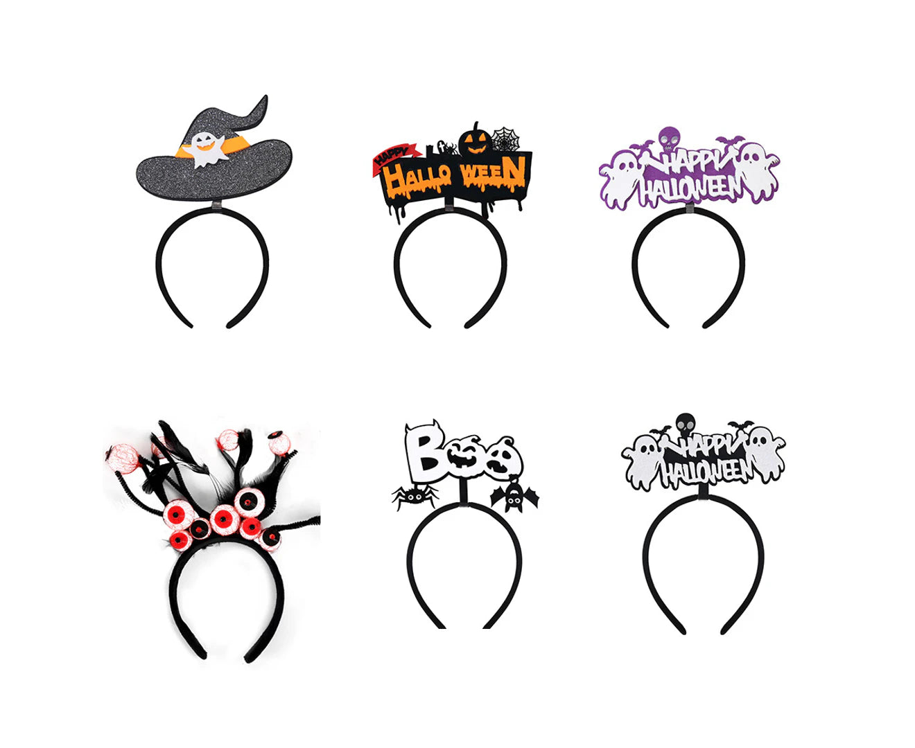 6 Pcs Halloween Headbands, for Halloween Party, Costume, Trick or Treating, Cosplay Decoration