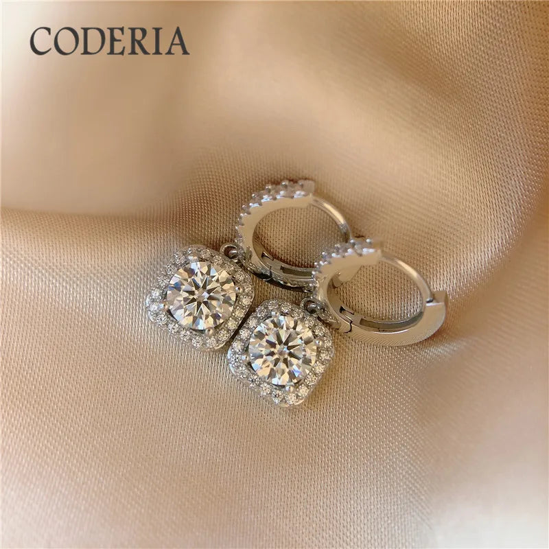 Sterling Silver S925 Moissanite Drop Earrings D Color VVS Diamond Earrings for Wedding Engagement Party Jewelry