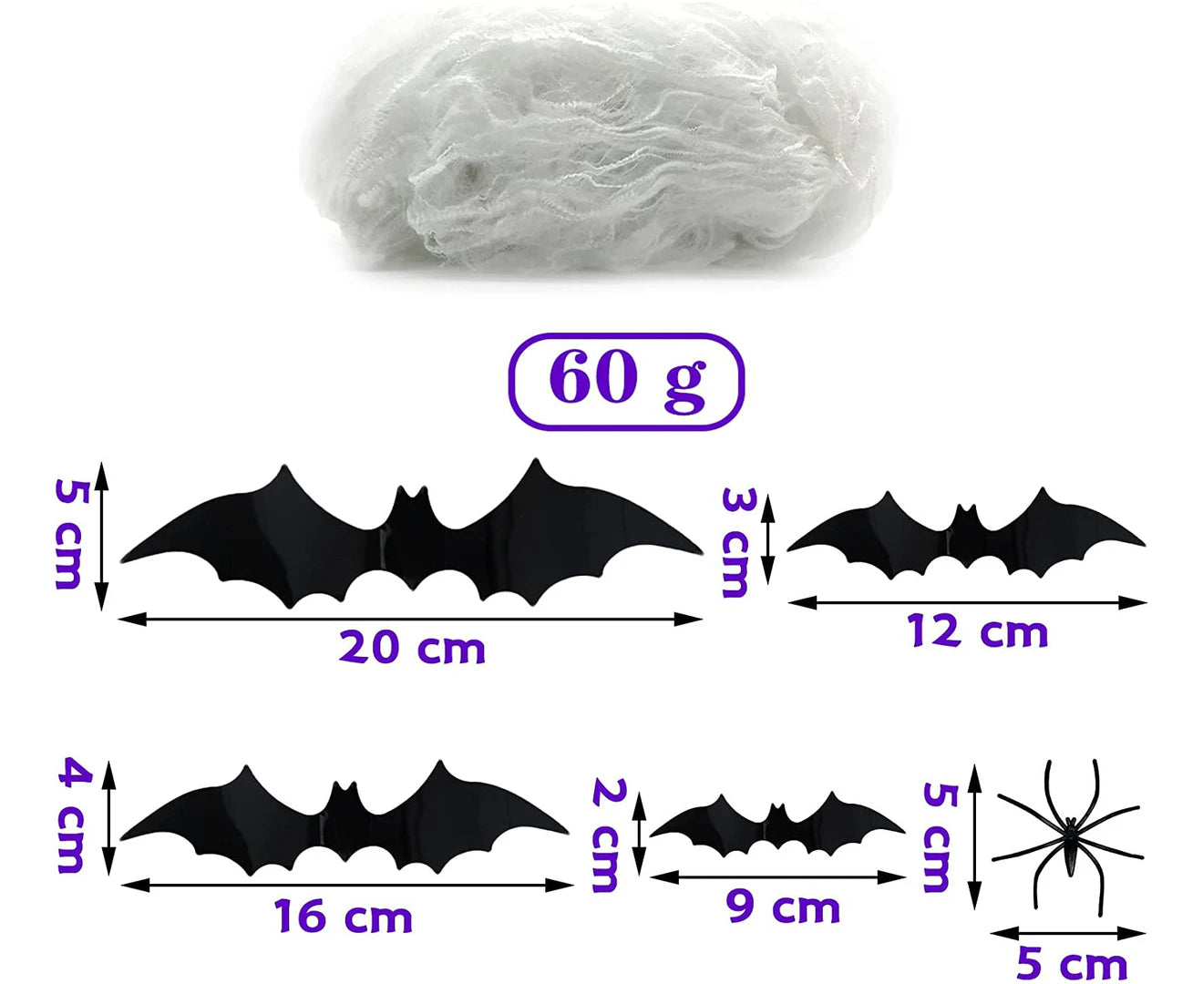 Halloween Decorations Halloween Spider Web Decorations Halloween Cobweb Decorations with Fake Spiders 3D Decorative Bats Halloween Decorations Outdoor