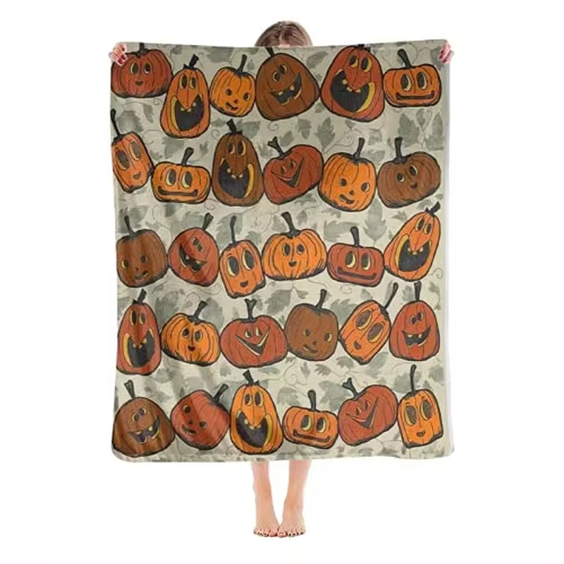 Retro Halloween Ghost Witch Halloween Decorations Blankets, Throw Blanket for Couch Soft Halloween Party Blankets