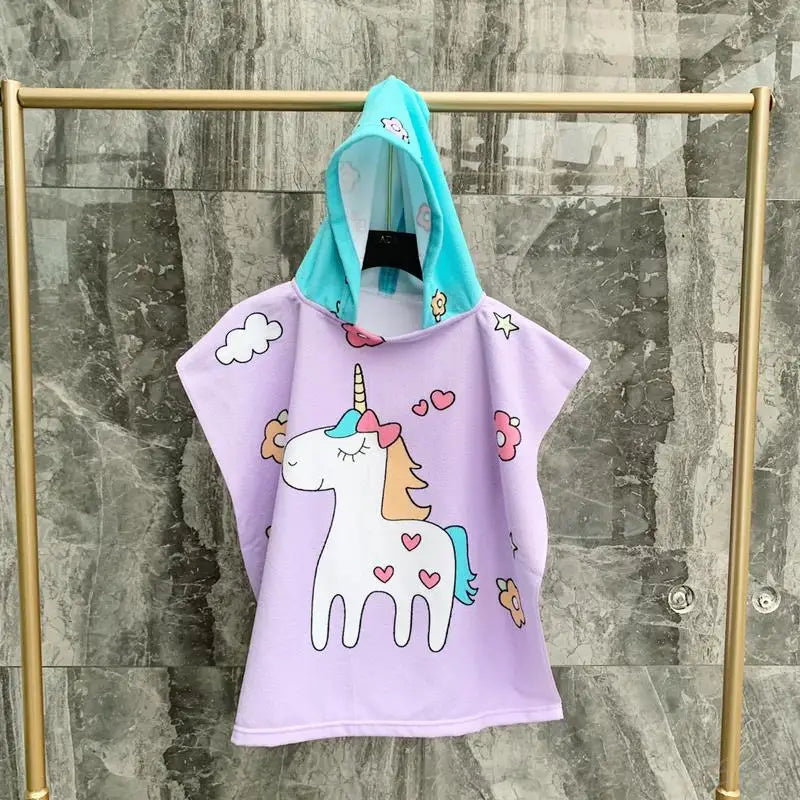 Cartoon Baby Bath Towel Microfiber Cotton Hooded Beach Towel Newborn Cape Towels Soft Poncho Kids Bathing Stuff Infant Washcloth