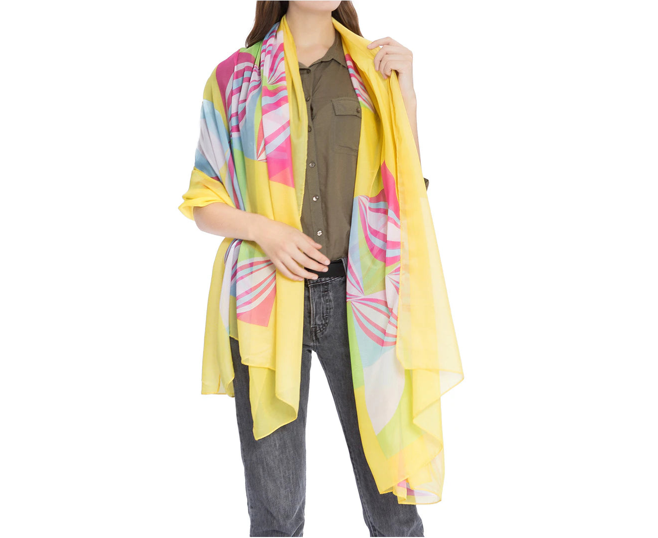 "Vibrant Multi-Functional Wrap Scarf - Stylish Sun-Proof Sarong Dress for Women"