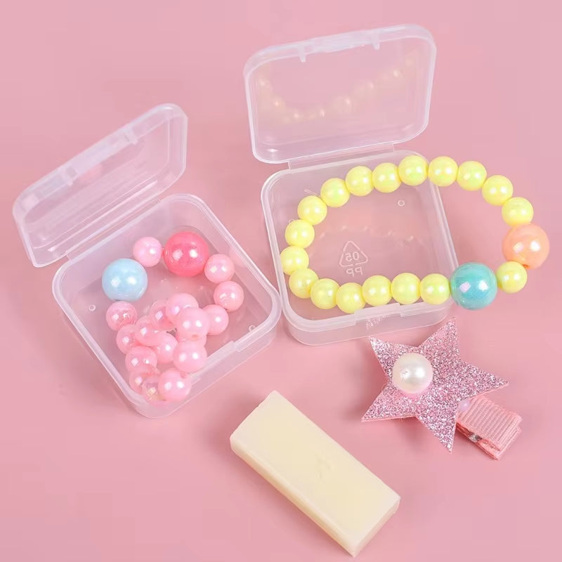 "12/6PCS Clear Mini Plastic Jewelry Storage Boxes – Portable Earring, Ring & Earplug Organizers!"