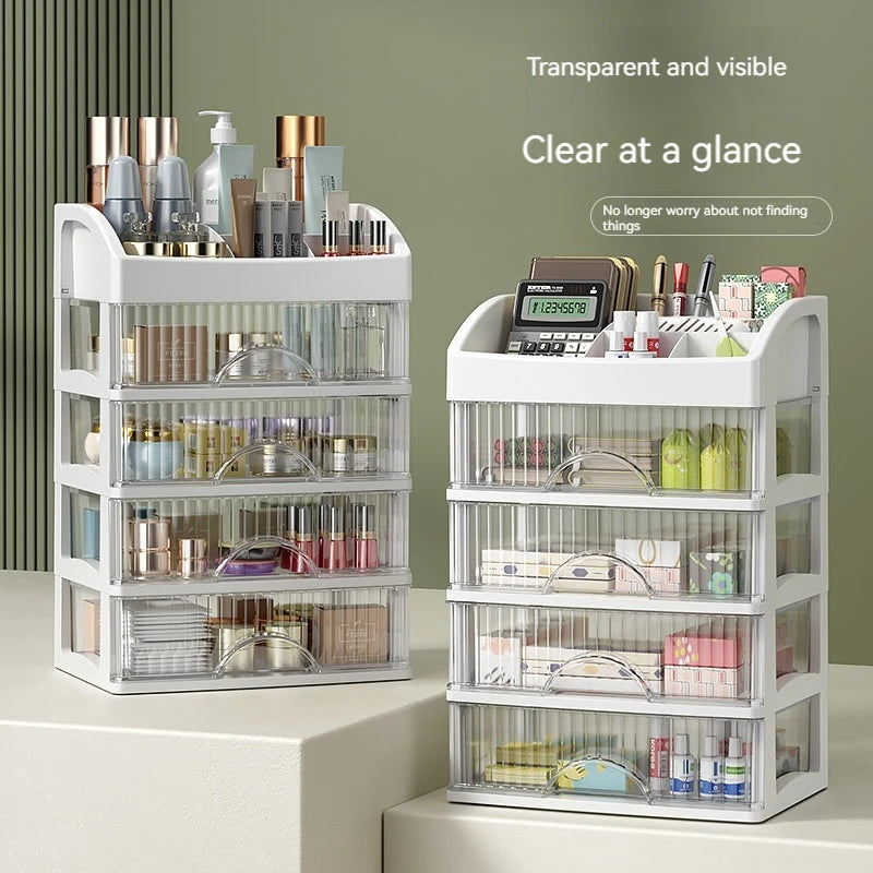 Multi-Layer Desktop Storage Cabinet for Cosmetics, Jewelry, and Stationery