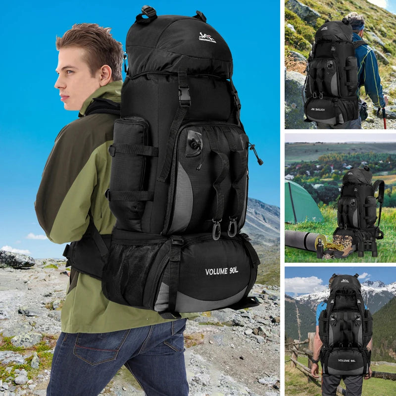 Maxi Capacity 90L Waterproof Hiking Backpack - Perfect for Camping, Trekking & Outdoor Adventures!