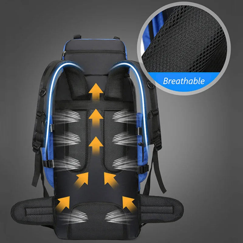 Maxi Capacity 90L Waterproof Hiking Backpack - Perfect for Camping, Trekking & Outdoor Adventures!