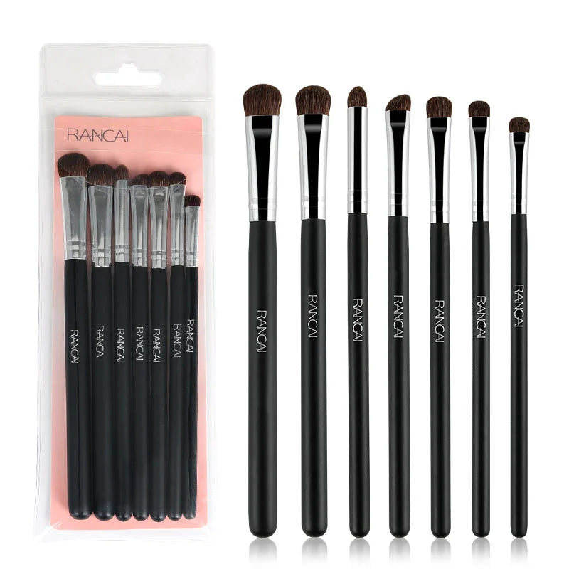 7Pcs Eyeshadow Brushes Set Natural Horse Pony Hair Cosmetics Blending Smudge Shader Makeup Brushes Beauty Cosmetics Kit