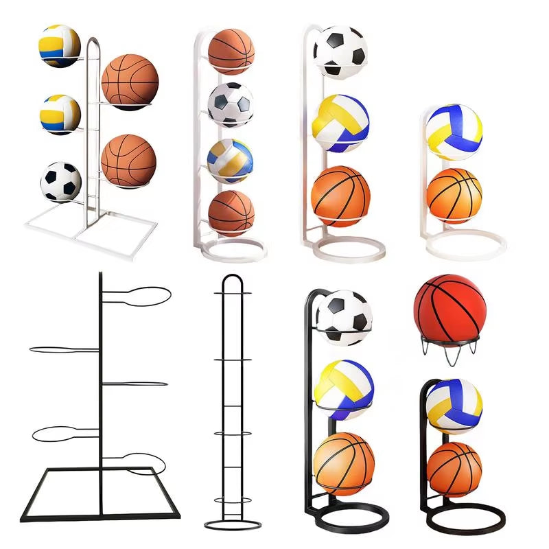 Indoor Kids Basketball Storage Rack - Versatile Ball Holder for Football, Volleyball & More! Perfect for Kindergartens!