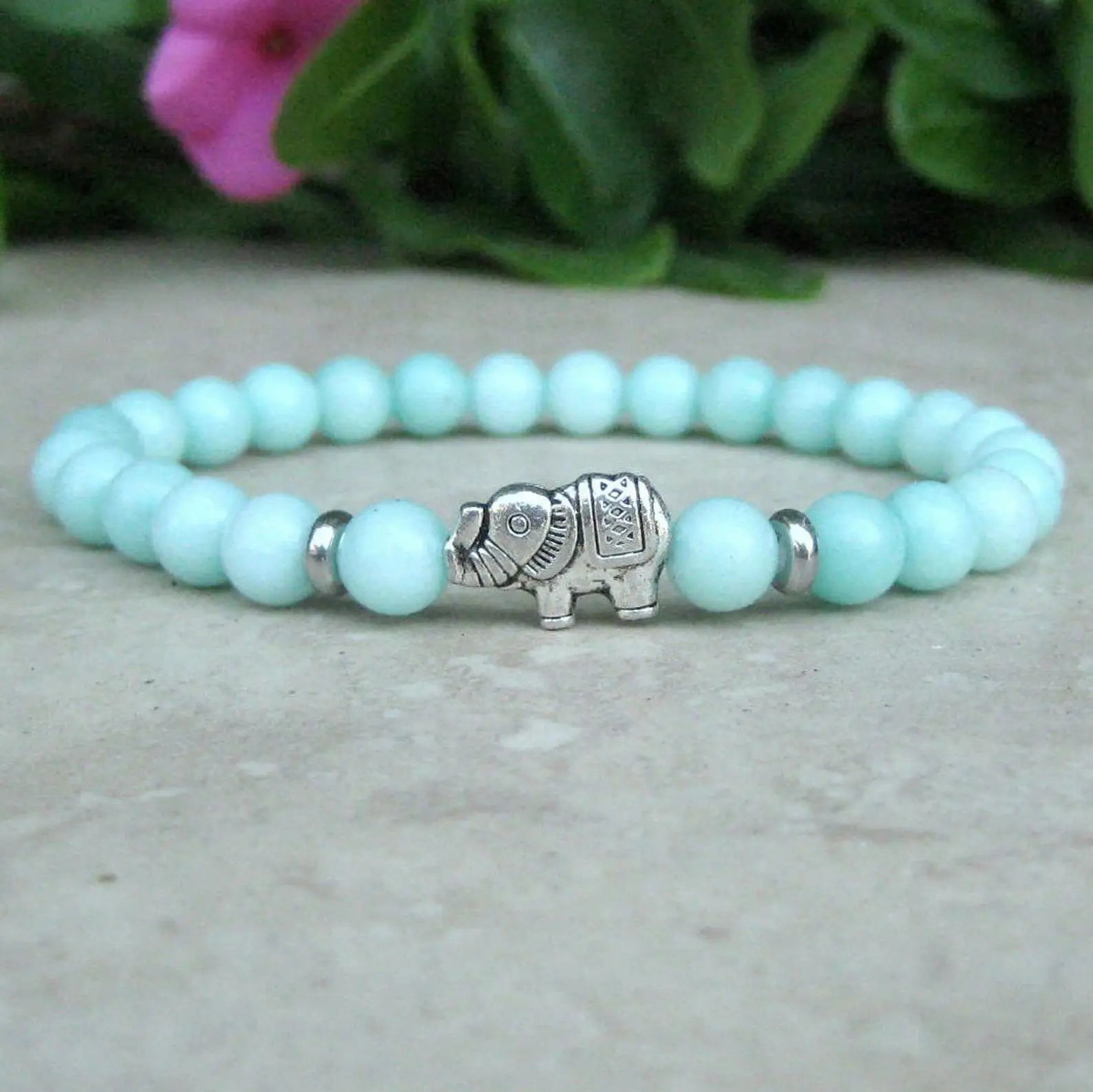 Elephant Bracelet Mala Bracelet Bead Bracelet Stone Jewelry Buddhism Bracelet Yoga Bracelet Fertility Bracelet