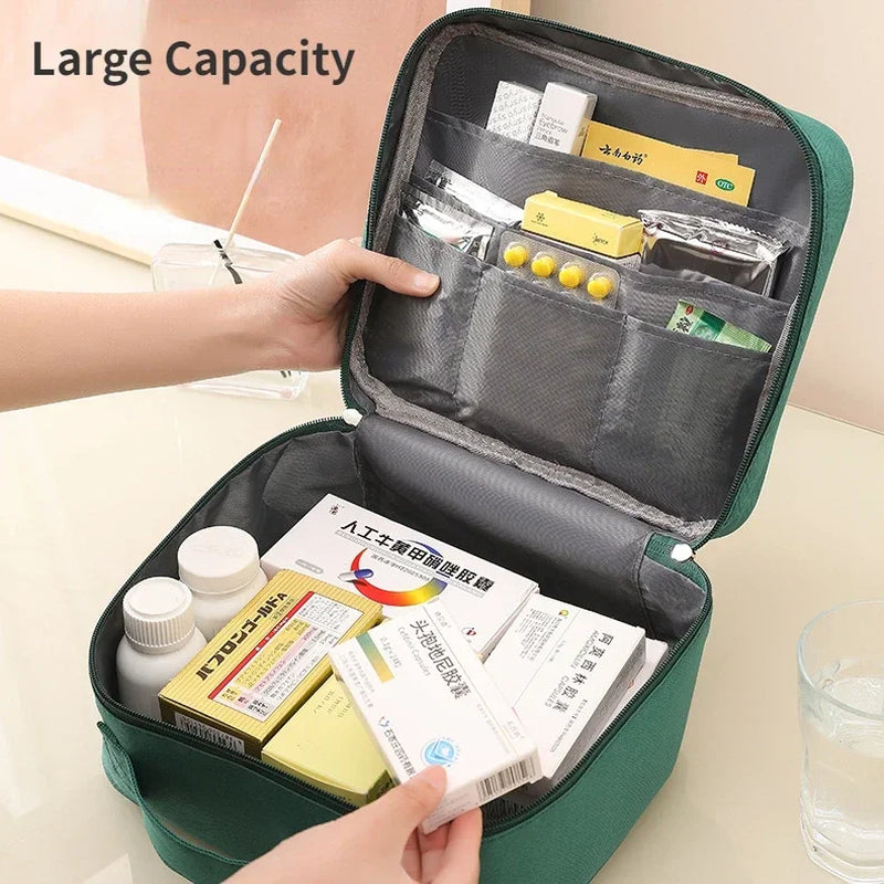 Medical Emergency Kit - Portable Medicine Storage Organizer with Large Capacity for Household Organization