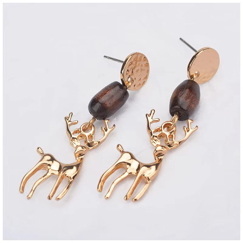 Elegant Crystal Christmas Earrings for Women featuring Santa Claus, Christmas Hat, Tree, and Elk Designs - Perfect Holiday Jewelry Gift for Girls 2019