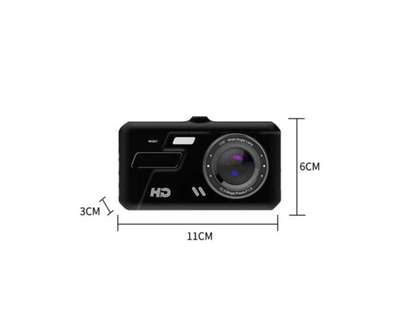 Mini 4" Car Dash Camera Touch Night Vision Mobile Monitor Video DVR Recorder Front and Rear Dual Cam