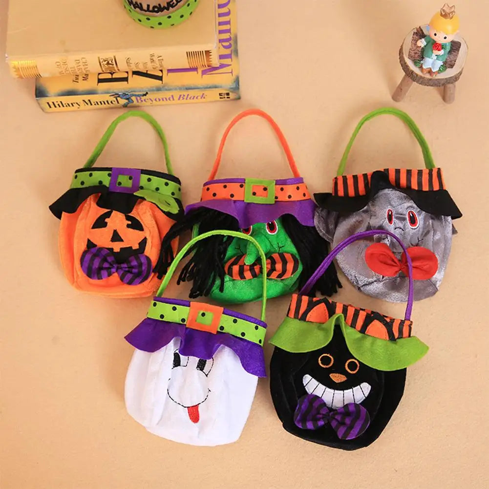 New Halloween Loot Party Kids Pumpkin Trick or Treat Tote Bags Candy Bag Halloween Candy Storage Bucket Portable Gift Basket