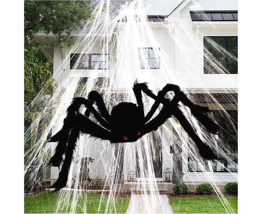 Halloween Decorations Halloween Spider Web Decorations Halloween Cobweb Decorations with Fake Spiders 3D Decorative Bats Halloween Decorations Outdoor