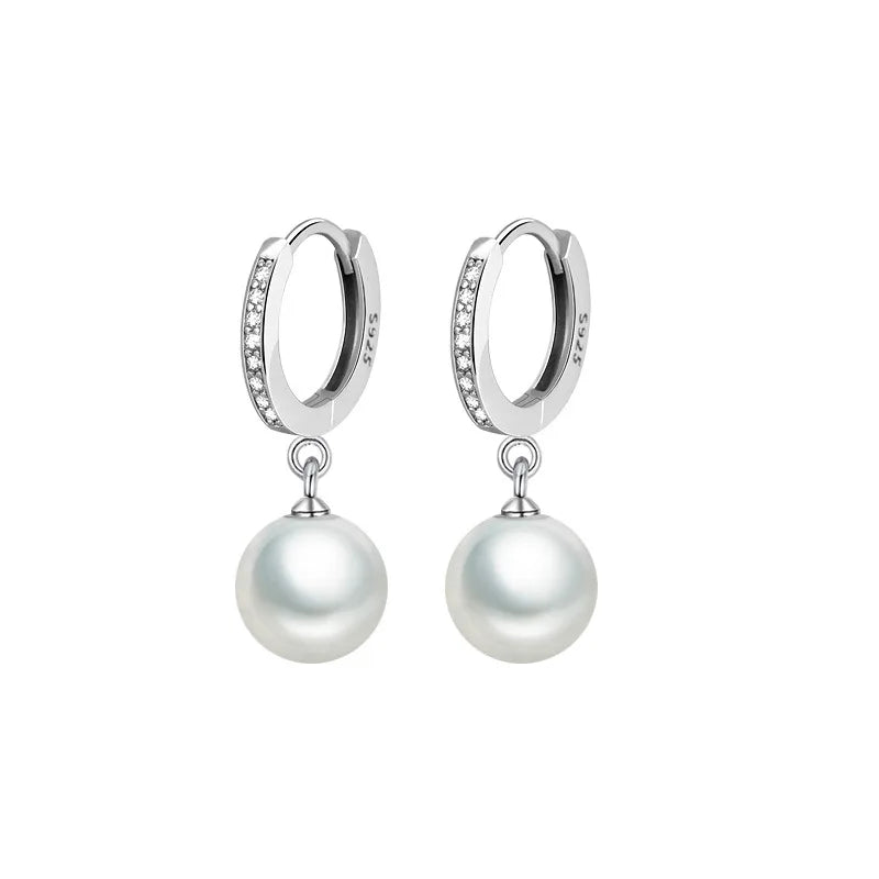 2020 Pearl Earrings Genuine Natural Freshwater Pearl 925 Sterling Silver Earrings Pearl Jewelry for Wemon Wedding Gift