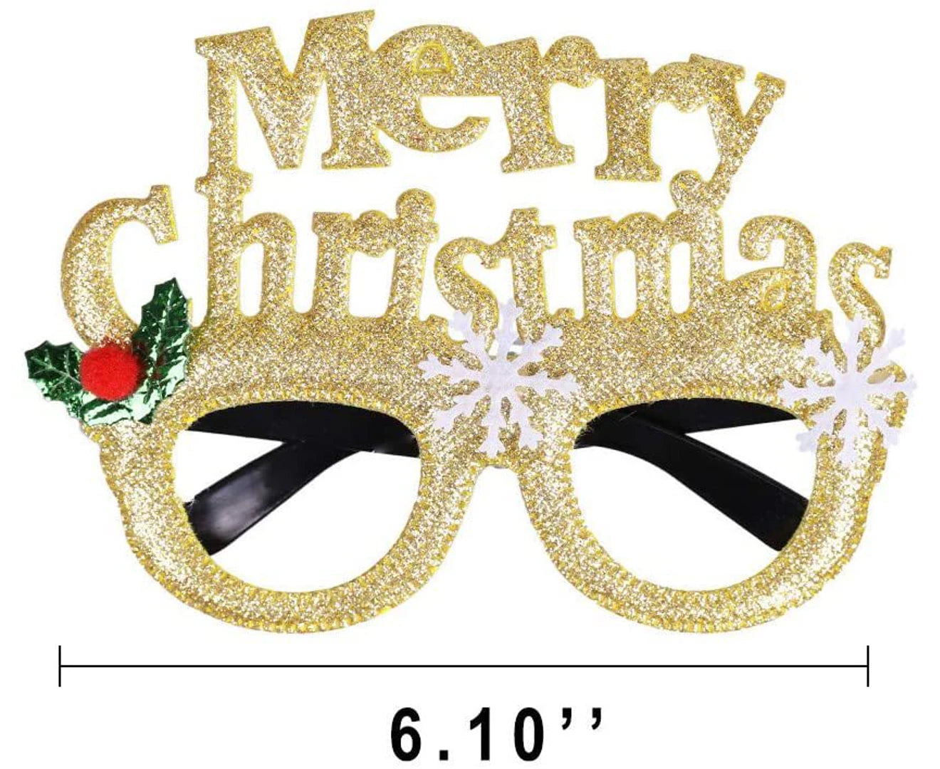 12 Pcs Christmas Glasses Glitter Party Glasses Frames Christmas Decoration Costume Eyeglasses for Christmas Parties Holiday Favors Photo Booth