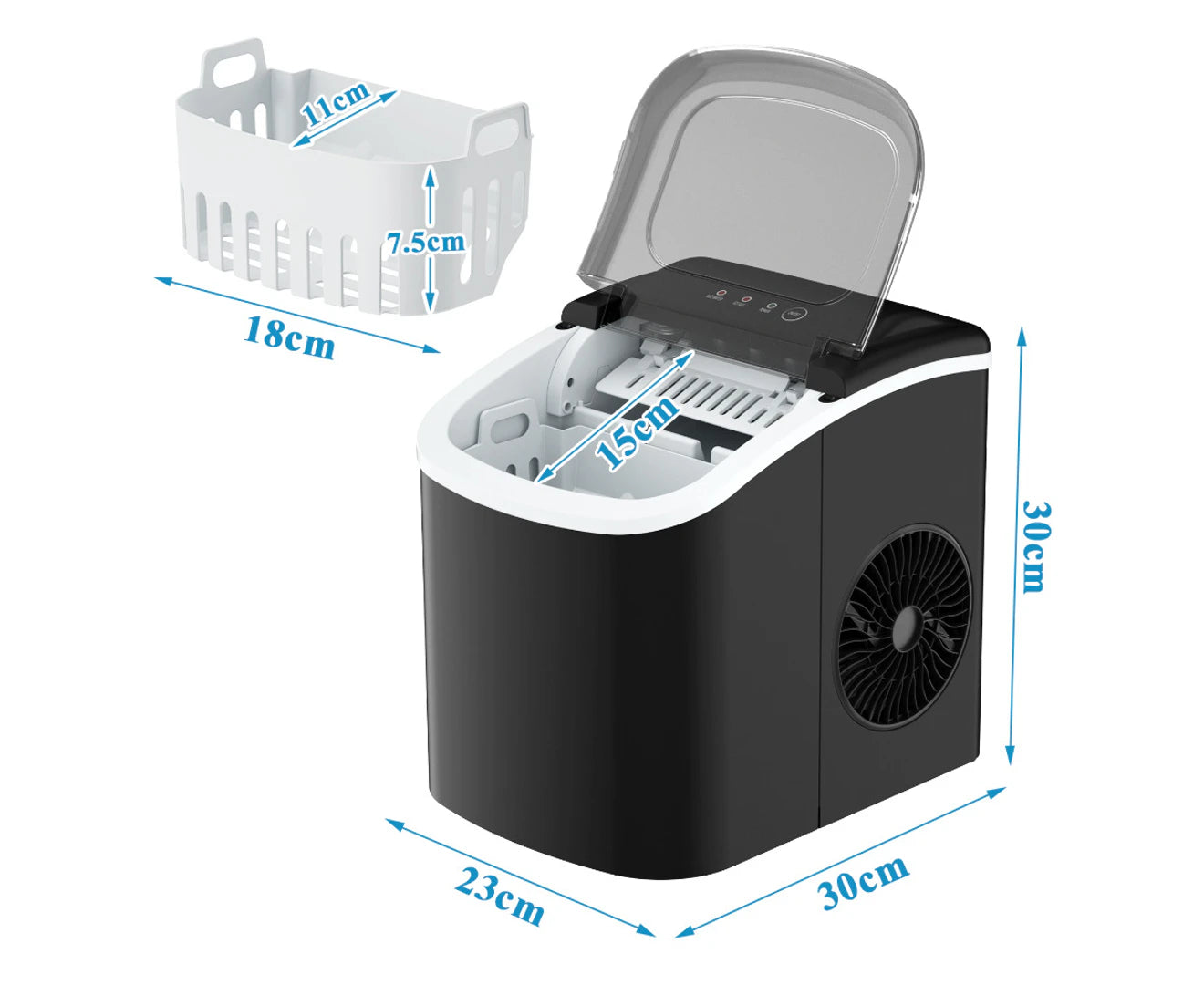 Portable Ice Maker Machine 12Kg/24H for Home Commercial