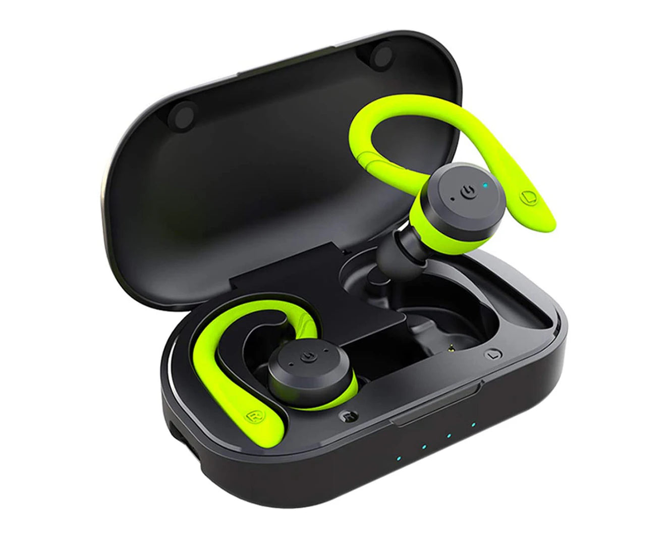 Sport Waterproof Wireless Bluetooth Earphones with Built-In Microphone-Green