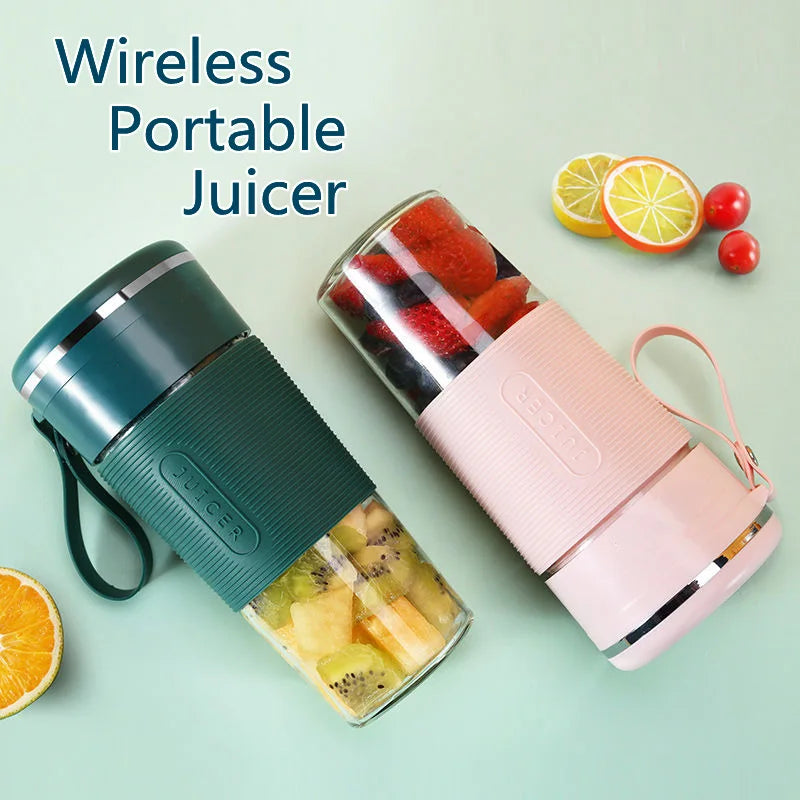 "Rechargeable Mini Portable Juicer - Wireless Smoothie Blender for Fresh Fruit Juice on the Go!"