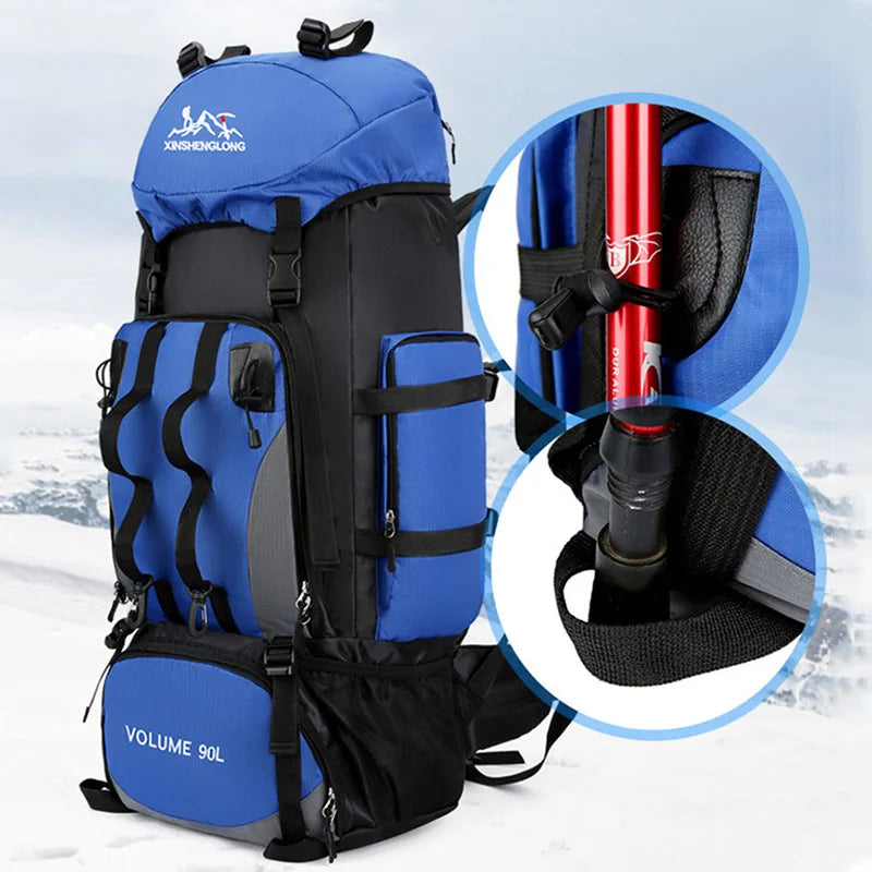 Maxi Capacity 90L Waterproof Hiking Backpack - Perfect for Camping, Trekking & Outdoor Adventures!