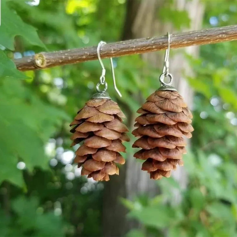 White Spruce Cone Earrings Real Pine Cone Earrings Forest Foraged Jewelry Real Botanical Earrings Nature Jewelry Foraged Art