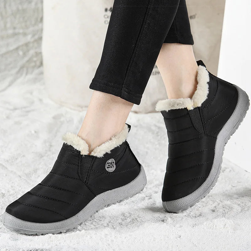 "Cozy & Stylish Women's Waterproof Winter Boots - Fur-Lined Ankle Snow Boots for Ultimate Comfort in 2023!"