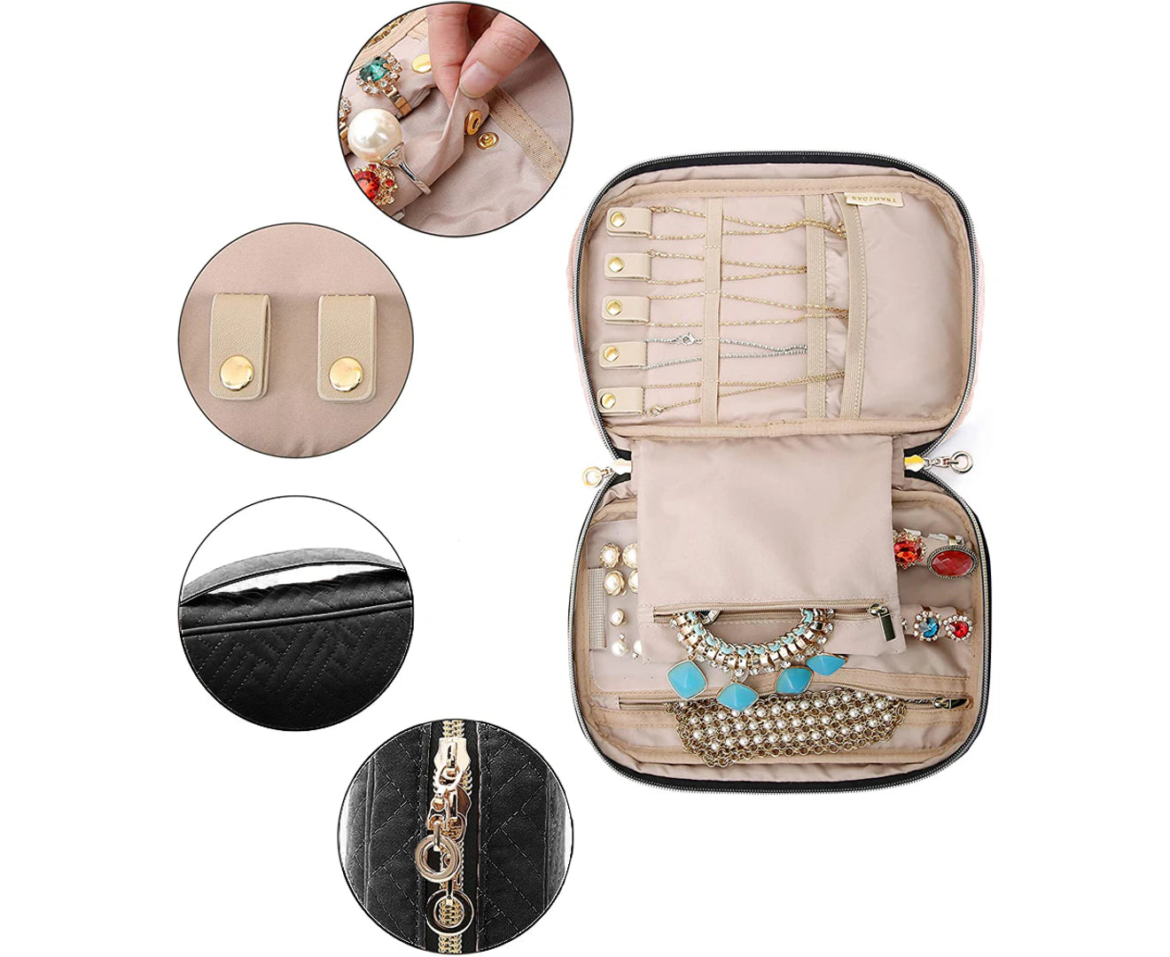 Travel Jewelry Organizer Case Portable Jewelry Storage Bag