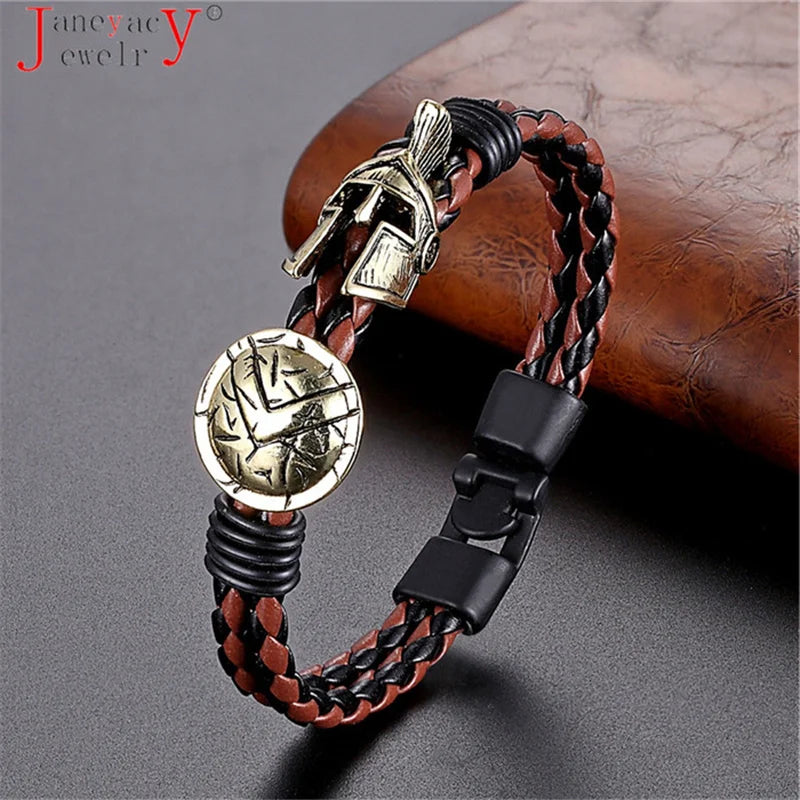 Fashion Explosion Spartan Bracelet Helmet Retro Women Bracelet Men Bracelet Europe Ladies Brave Knight Bracelet Fine Jewelry