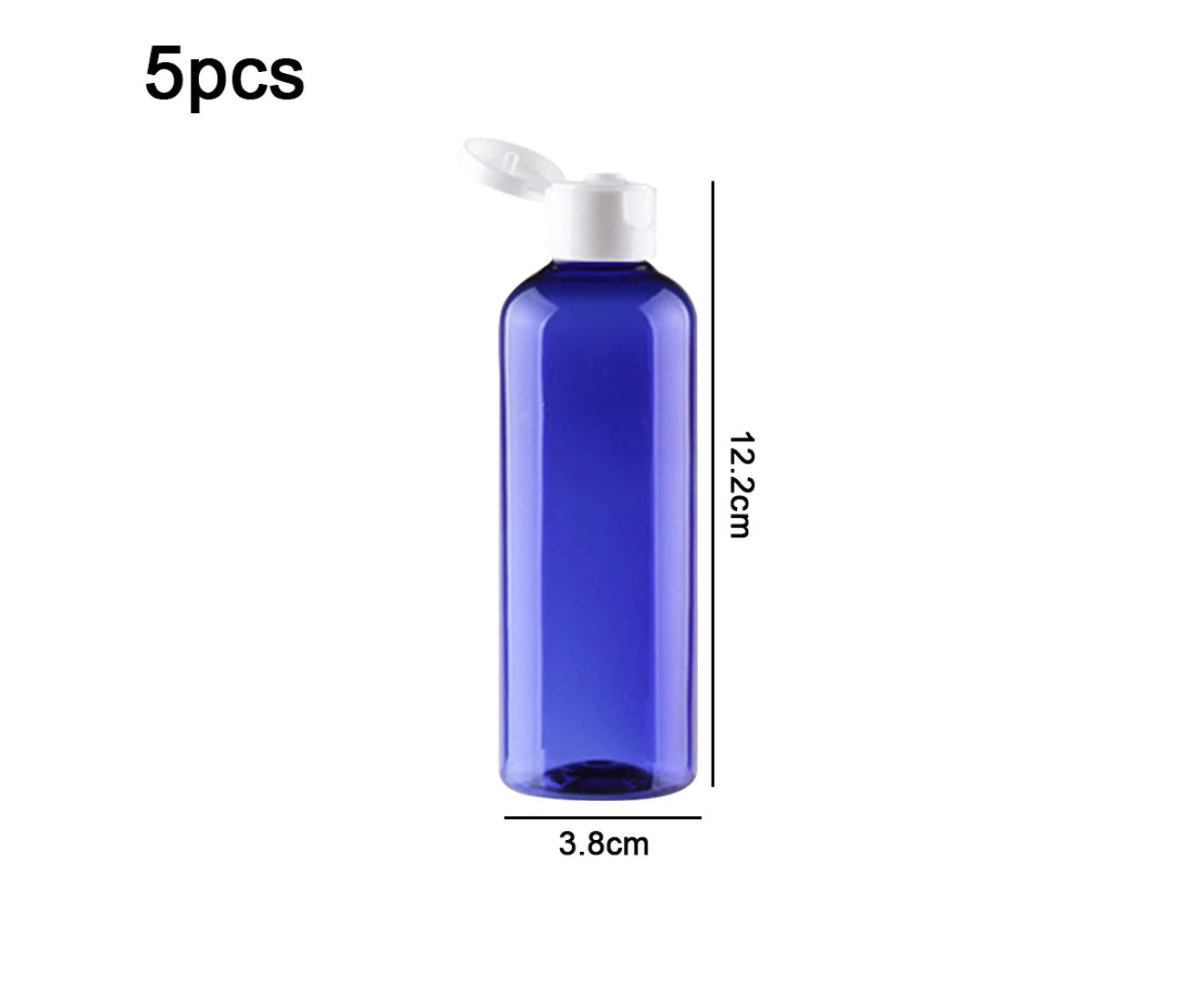 Clear Plastic Empty Squeeze Bottles 5 Pack 3.4Oz/100Ml with Flip Cap TSA Travel Bottle for Shampoo, Conditioner & Lotion (5 Counts)